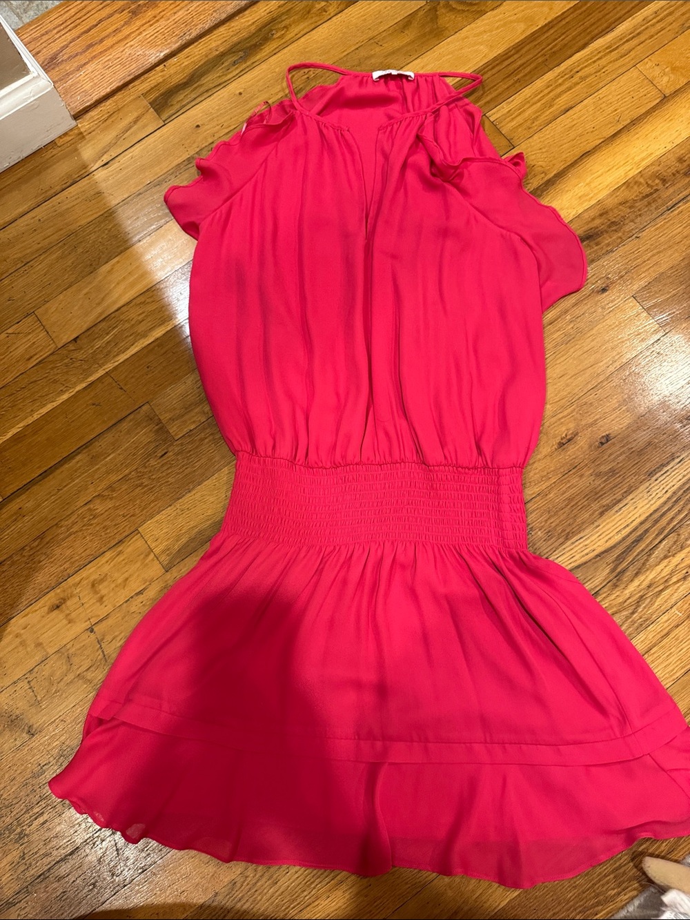 Parker Vibrant Pink Ruffled Waist Sundress